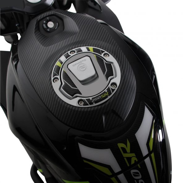 GP Kompozit CF Moto 250 SR 2020-2024 Uyumlu Tank Pad Seti Siyah - Kırmızı - 4