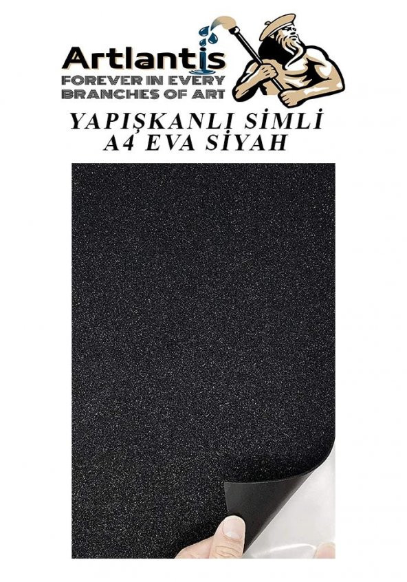 Yapışkanlı Simli Eva Siyah A4 20x30 5 Adet 1 Paket Hobi Okul Öncesi Kreş Anasınıfı Eva Yapışkanlı Simli 20*30 - 2