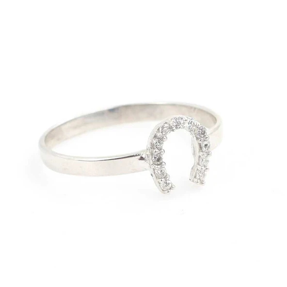 925 Ayar Gümüş Minik Nal Yüzük - Resim 2