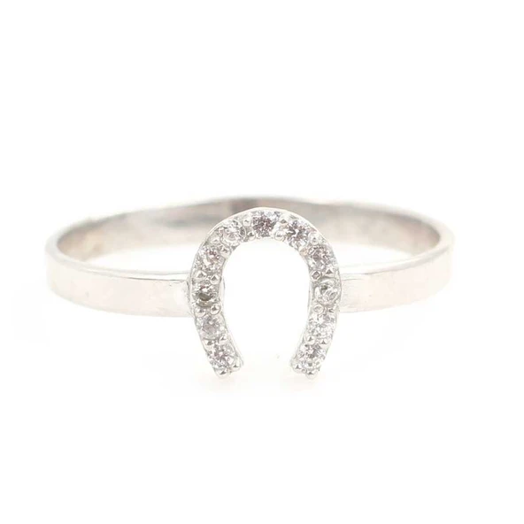 925 Ayar Gümüş Minik Nal Yüzük - Resim 3