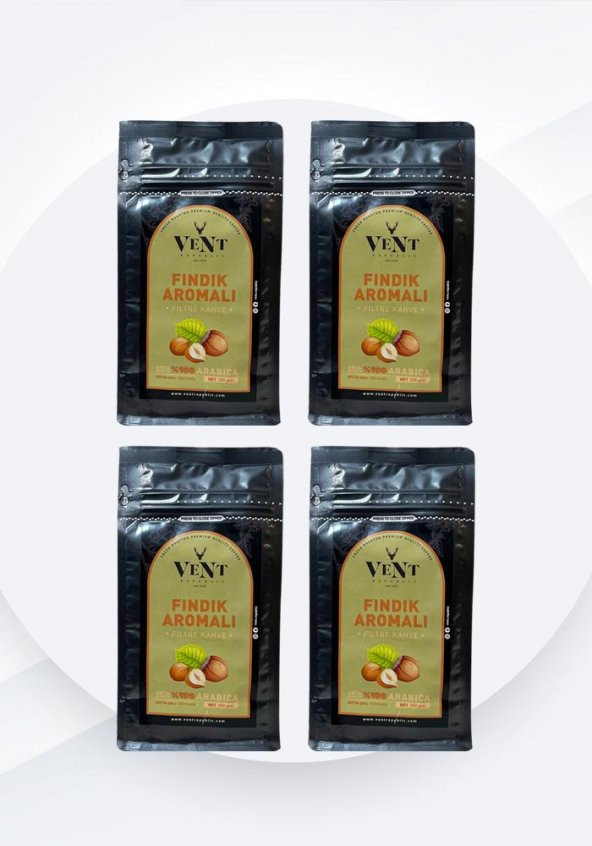 FINDIK AROMALI 250 GR FİLTRE KAHVE 4 LÜ