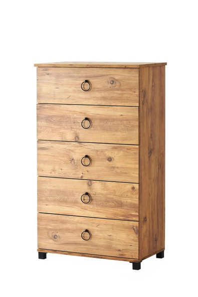 Ekonomik Yüksek 5 Çekmeceli Şifonyer KURULU 73x45x125cm - 4