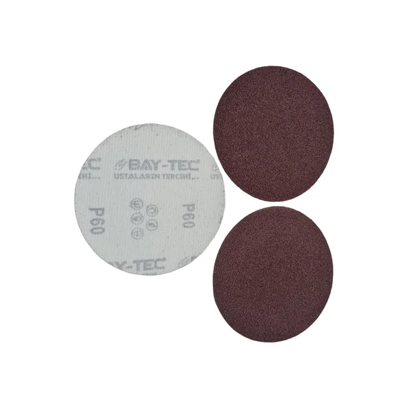BAY-TEC Cırtlı Deliksiz Disk Zımpara V115 60 Kum | Kusursuz Pürüzsüzlük | 50 ADET