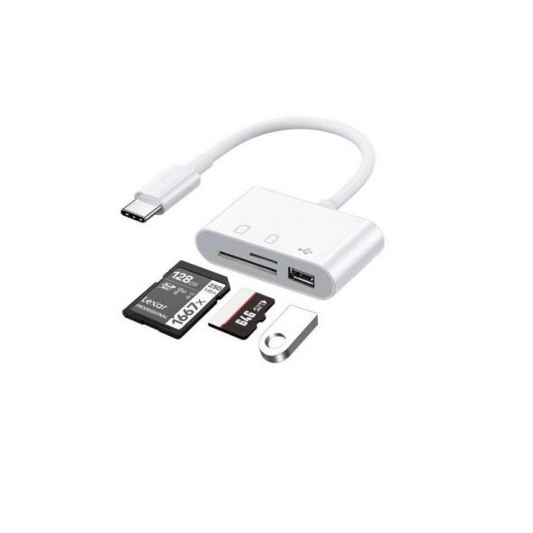 Usb Type C To Sd Microsd Tf Kart Okuyucu Usb 3in1 Çevirici Dönüştürücü Adaptör