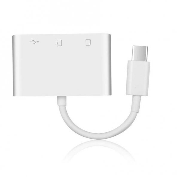 Usb Type C To Sd Microsd Tf Kart Okuyucu Usb 3in1 Çevirici Dönüştürücü Adaptör - 2