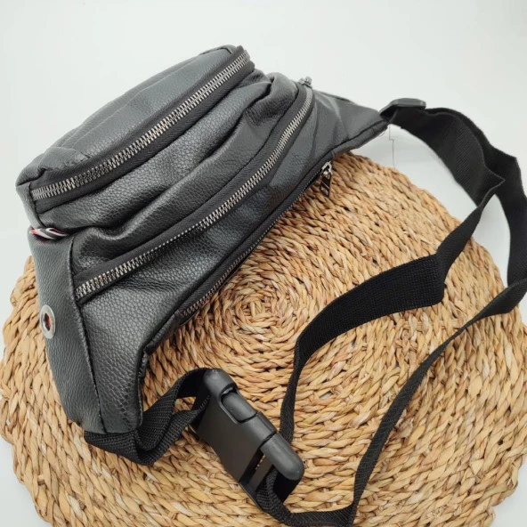 İmitasyon Deri Bel Çantası Siyah Renk - 8