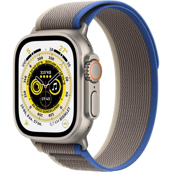 Apple Watch Ultra Gps + Cellular, 49MM Titanium Case With Blue/gray Trail Loop - s/m MNHL3TU/A
