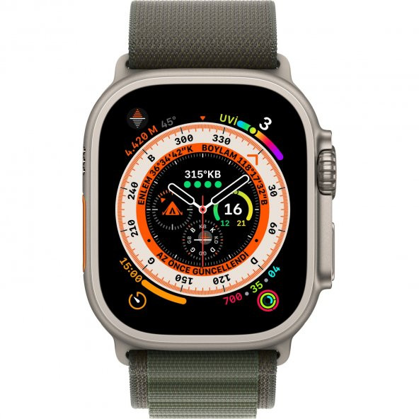 Apple Watch Ultra Gps  Cellular 49MM Titanium Case With Green Alpine Loop - medium