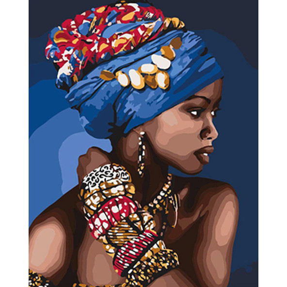 Afrika Güzeli Sayılarla Boyama Seti