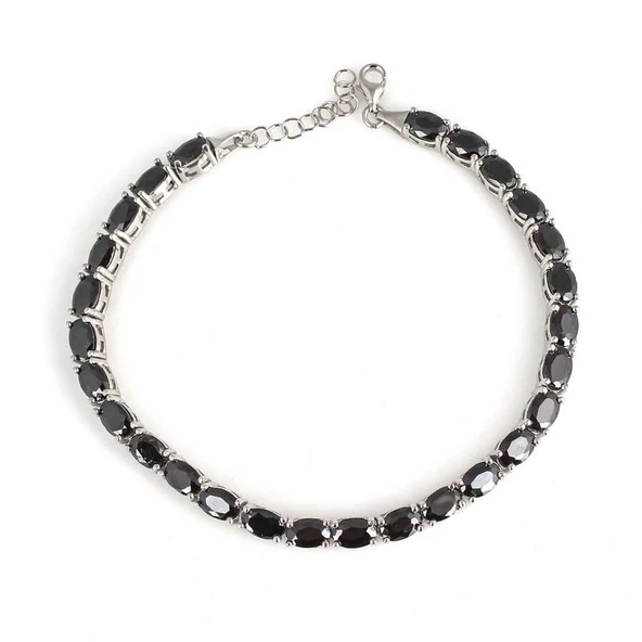 925 Ayar Gümüş Küçük Oval Oniks Taşlı Suyolu Bileklik ürün görseli