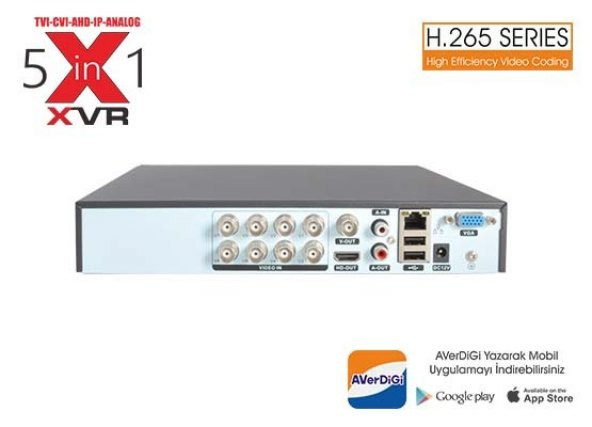 AVERDİGİ AD-5008T 8 KANAL AHD KAYIT CİHAZI (ADAPTÖR DAHİL DEĞİLDİR) - 2