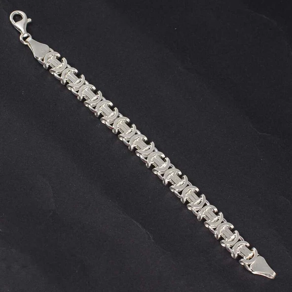 925 Ayar Gümüş Euro Kral Bileklik - Resim 5