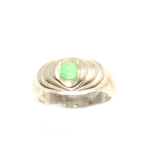 925 Ayar Gümüş Yeşil Taşlı Döküm Yüzük ürün görseli