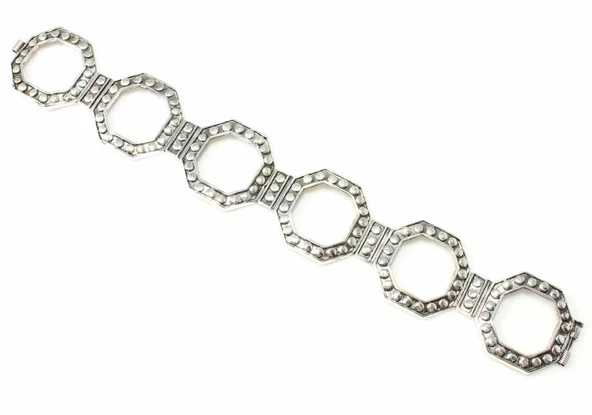 925 Ayar Gümüş Sekizgen Bileklik ürün görseli 1