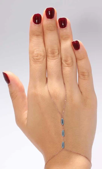 925 Ayar Gümüş Mekik Şahmeran Bileklik, Pembe - Turkuaz Taş ürün görseli