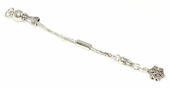 925 Ayar Gümüş Kar Tanesi Tekli Püskül, Desenli Tepelik ürün görseli