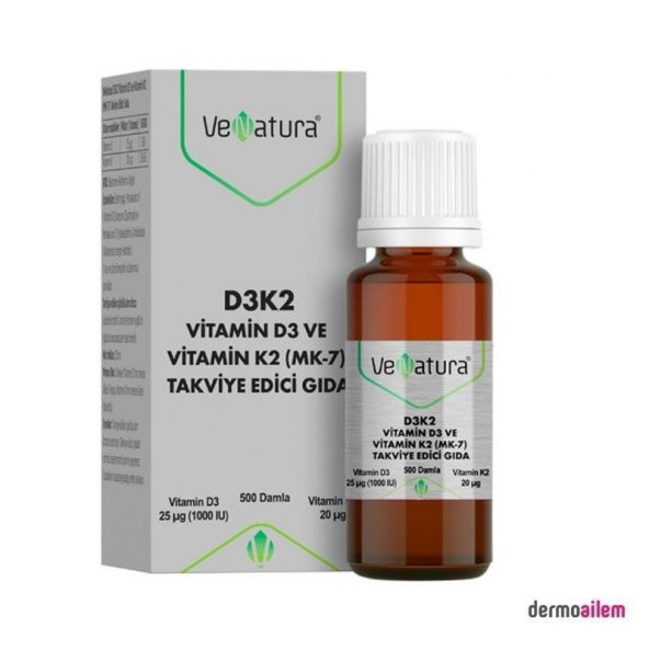 VeNatura D3K2 (20 mcg) Takviye Edici Gıda 20 ml - 2