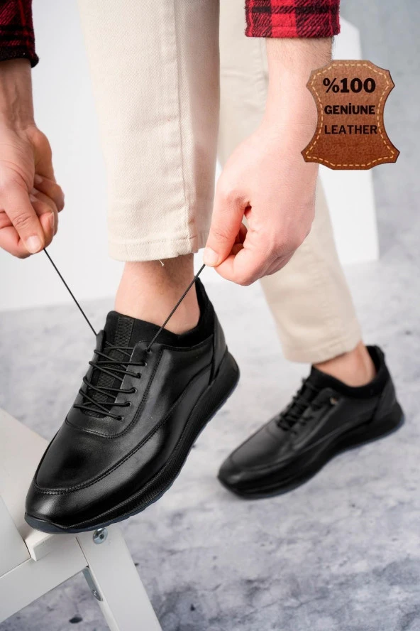 Muggo Fire Garantili Erkek Günlük Klasik Hakiki Deri Casual Rahat Ortopedik Ayakkabı