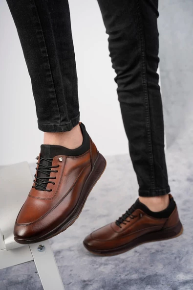 Muggo Fire Garantili Erkek Günlük Klasik Hakiki Deri Casual Rahat Ortopedik Ayakkabı - 10