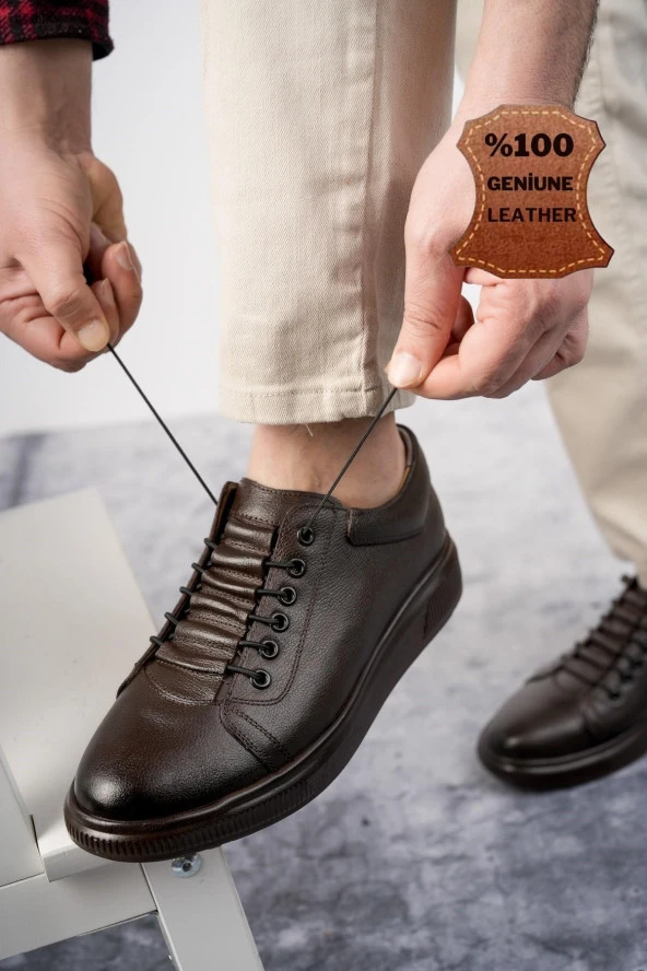 Muggo Sam Garantili Erkek Günlük Klasik Hakiki Deri Casual Rahat Ortopedik Ayakkabı