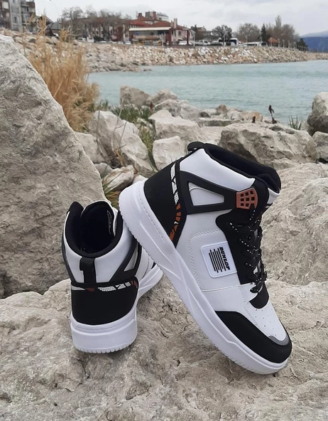 Dunlop 2238 Beyaz-Siyah, Fuspetli Ortapedik Boğazlı Basket Spor Ayakkabı - 6
