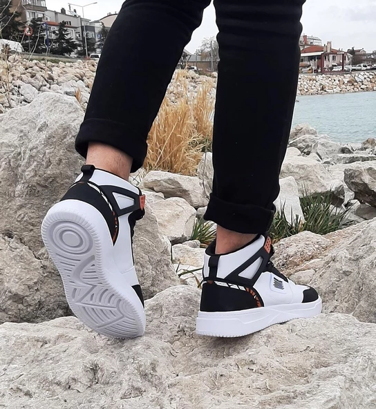 Dunlop 2238 Beyaz-Siyah, Fuspetli Ortapedik Boğazlı Basket Spor Ayakkabı - 5