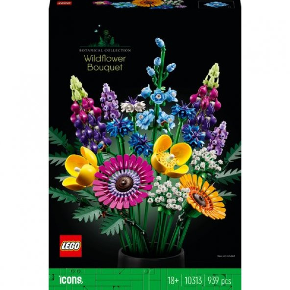 LEGO® Icons Kır Çiçekleri Buketi 10313 Yapım Seti - Yetişkinler Için Dekoratif ve Koleksiyonluk Kendin Yap Çiçek Buketi Yapım Seti (939 Parça) - 3