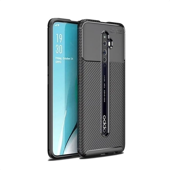 Smcase Oppo Reno 2Z Kılıf Negro Karbon Silikon