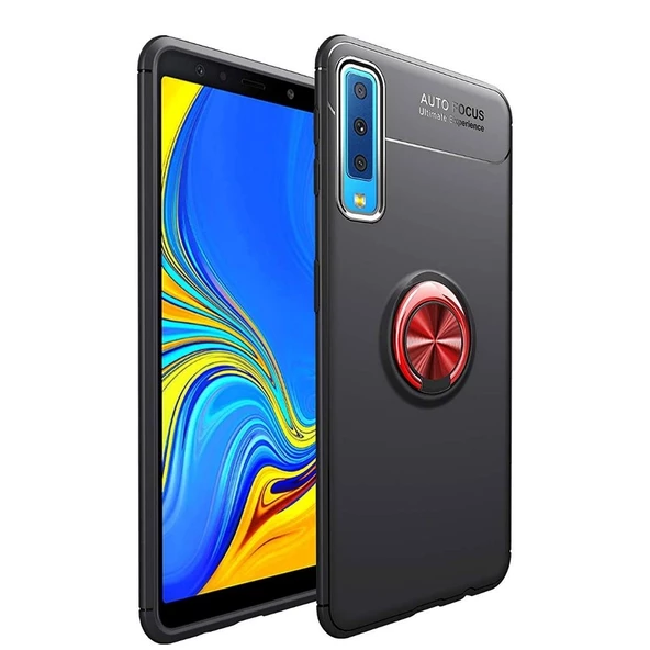 Smcase Samsung Galaxy A30s Kılıf Ravel Yüzüklü Silikonlu  Nano Ekran Koruyucu