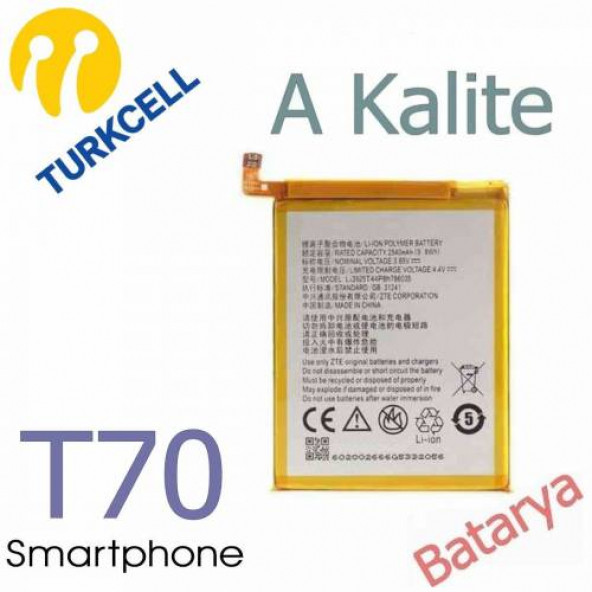 Turkcell T70 Batarya ZTE Blade Ba910 A910 Uyumlu Yedek Batarya