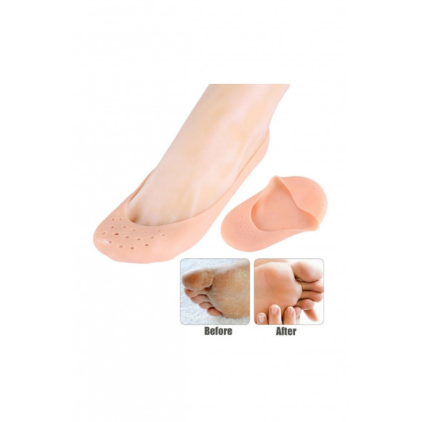 qosrix AYAK TOPUK ÇORABI SİLİKON PATİK TEN RENGİ ÇORAP AYAK ÇATLAK TOPUK DİKENİ ÖNLEYİCİ SİLİKON PATİK - 4