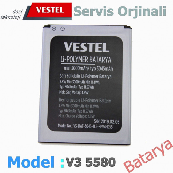 Vestel Venüs V3 5580 Batarya Venüs 5580 Uyumlu Yedek Batarya