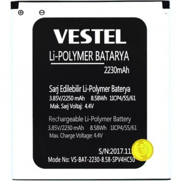 Vestel Venüs E2 Batarya Vestel Venüs V5000 Uyumlu Yedek Batarya