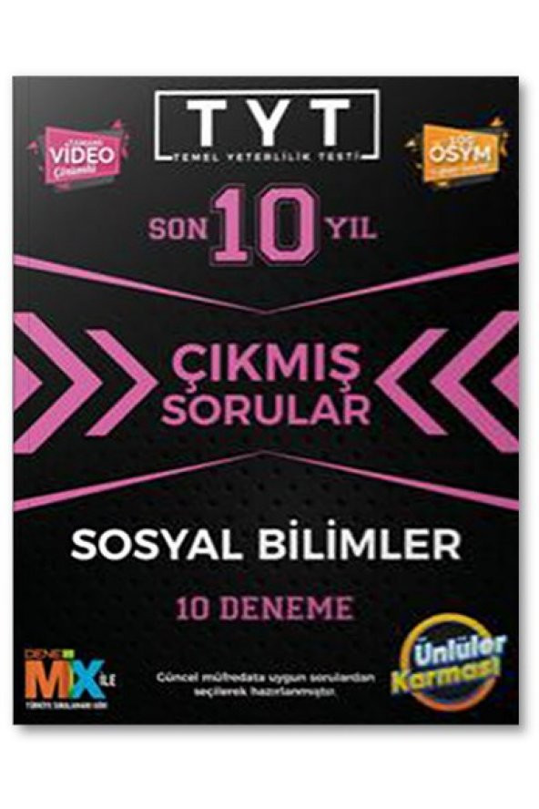 TYT Sosyal Bilimler Çıkmış Sorular Tıpkı Basım 10 Deneme Ünlüler Karması