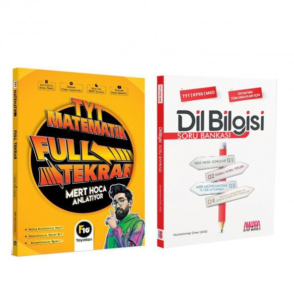 Mert Hoca F10 TYT Matematik Konu ve AKM Dil Bilgisi Soru Bankası Seti 2 Kitap