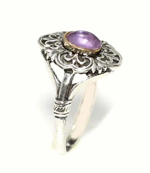 Konstantinapol Tasarım Ametist Taşlı Otantik Yüzük - Resim 2