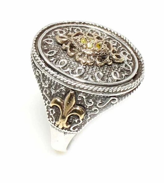 Sitrin Taşlı Konstantinapol Tasarım Otantik Yüzük ürün görseli