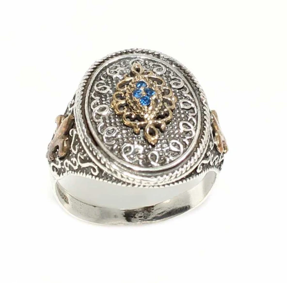Konstantinapol Tasarım Safir Taşlı Otantik Yüzük ürün görseli