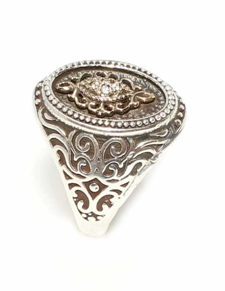 Konstantinapol Tasarım Zirkon Taşlı Otantik Yüzük - Resim 2