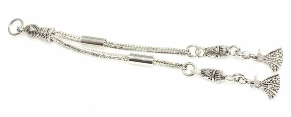 925 Ayar Gümüş Mevlana 2'li Püskül, Kelebek Desenli Ara Parça ürün görseli 1