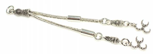 925 Ayar Gümüş 3 Hilal 2'li Püskül, Desenli Tepelik ürün görseli 1