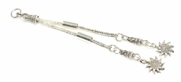 925 Ayar Gümüş Güneş 2'li Püskül, Desenli Ara Bağlantı - Resim 2