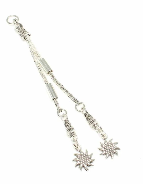 925 Ayar Gümüş Güneş 2'li Püskül, Desenli Ara Bağlantı ürün görseli