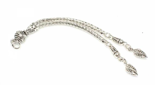 925 Ayar Gümüş Gonca 2'li Kalın Püskül, Spiral Desenli Tepelik ürün görseli