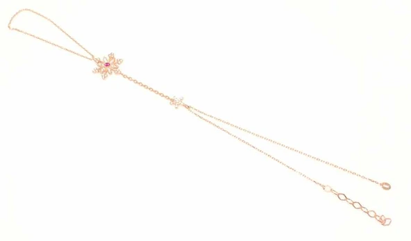 925 Ayar Rose Gümüş Çiçekli Kar Tanesi Modeli Şahmeran - Resim 2