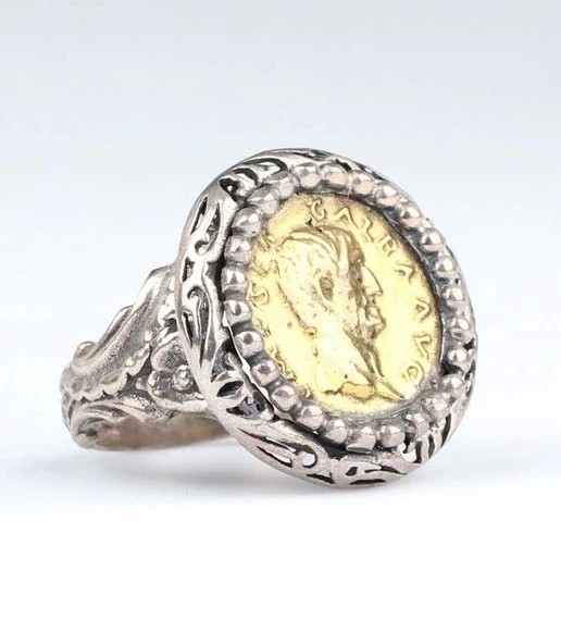 Bizans Sikkesi Gümüş Yüzük - Resim 2