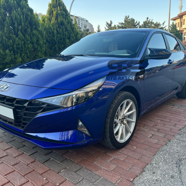 Hyundai Elantra Sinyalli Batman Yarasa Ayna Kapağı Piano Black 2021 Sonrası - 2