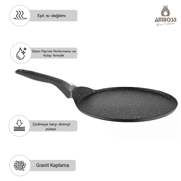 Amboss Mocca Granit Kaplama Krep Tavası 26 cm - Resim 4