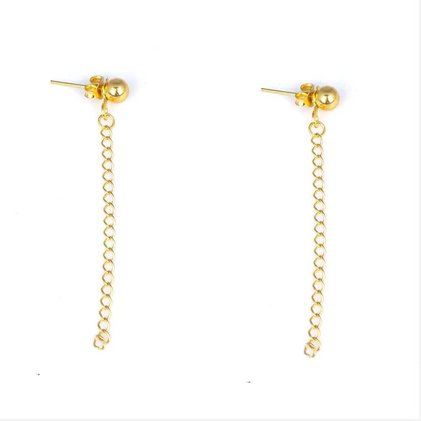 925 Ayar Gümüş Toplu Zincir Küpe ürün görseli 1