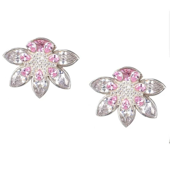 925 Ayar Gümüş Mekik ve Damla Taşlı Küpe - Resim 2